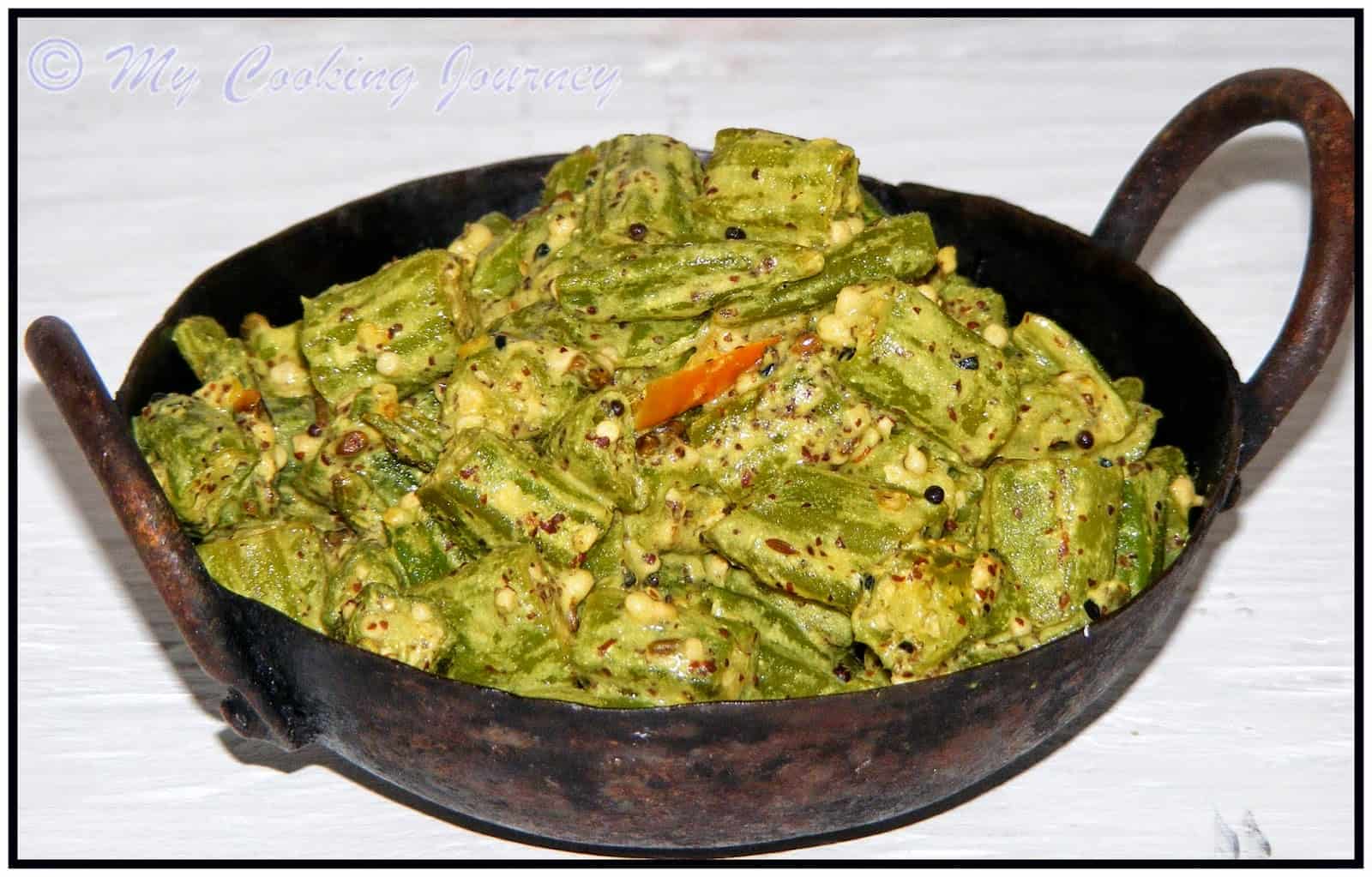 Bhendir Sorsori from Assam – Okra in Mustard Paste Assam Bhendir Sorsori %%
