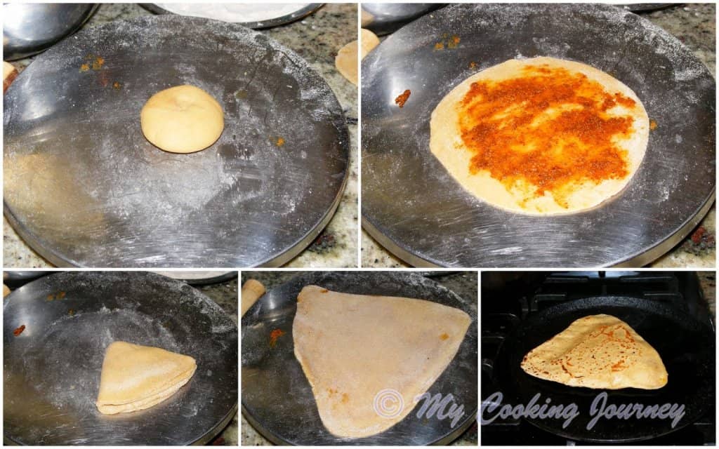Making Rotis in a pan