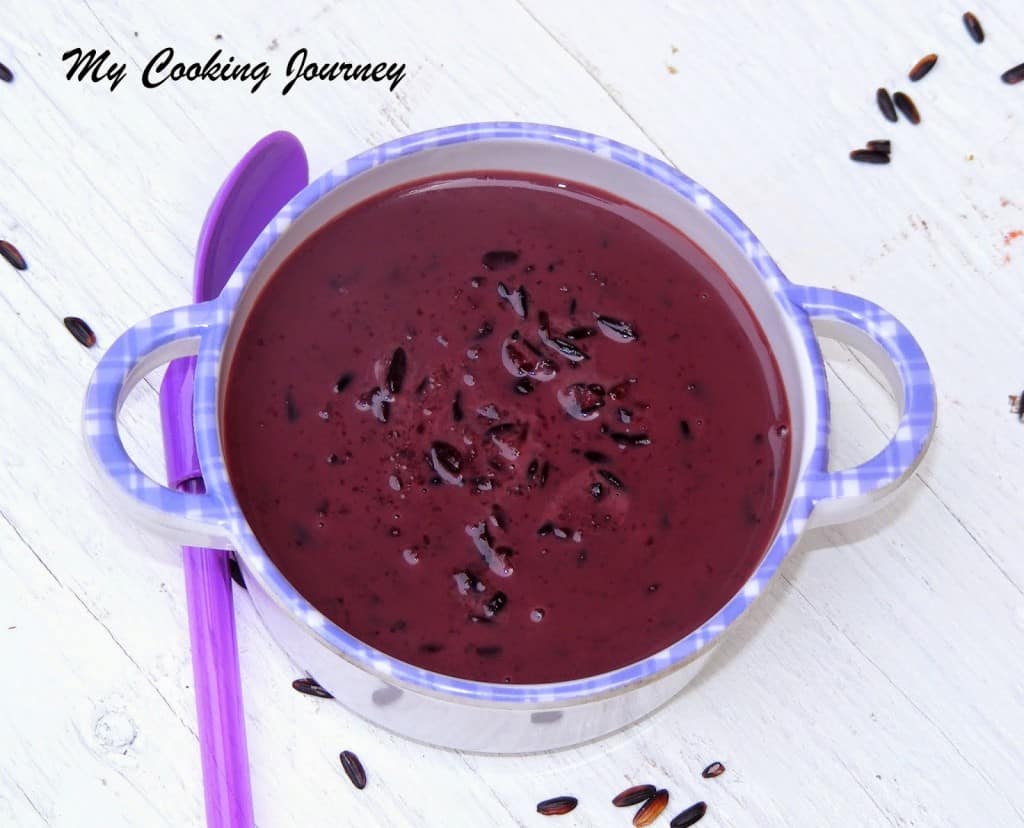 Black Rice Pudding in a pot