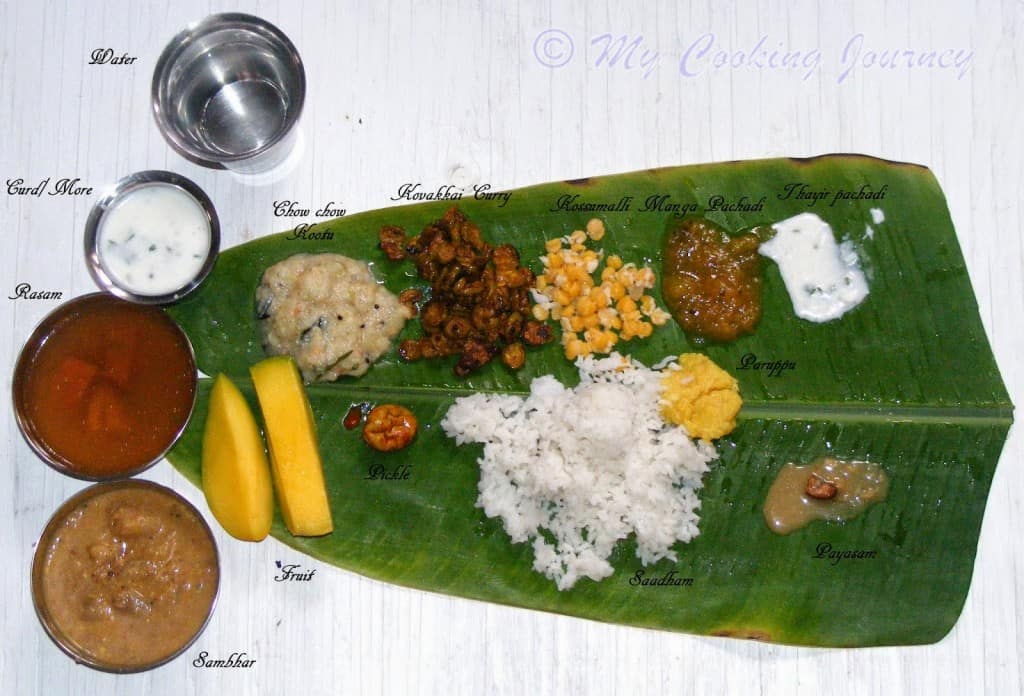 Tamil Nadu Feast served in a banana leaf