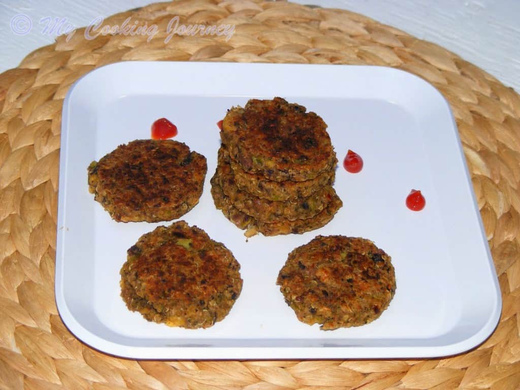 Bean Fritters in a white plate