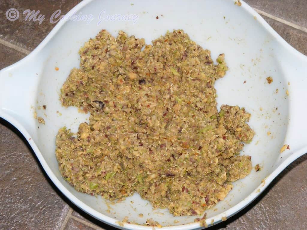 fritter dough in a bowl