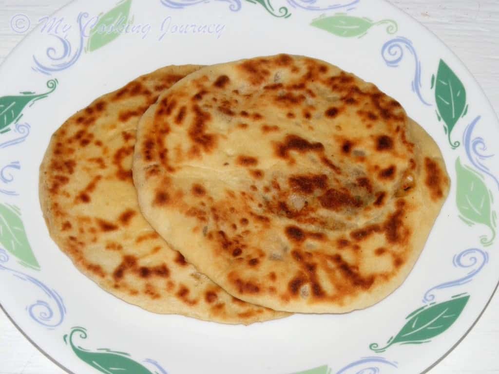 Amritsari Kulcha in a plate