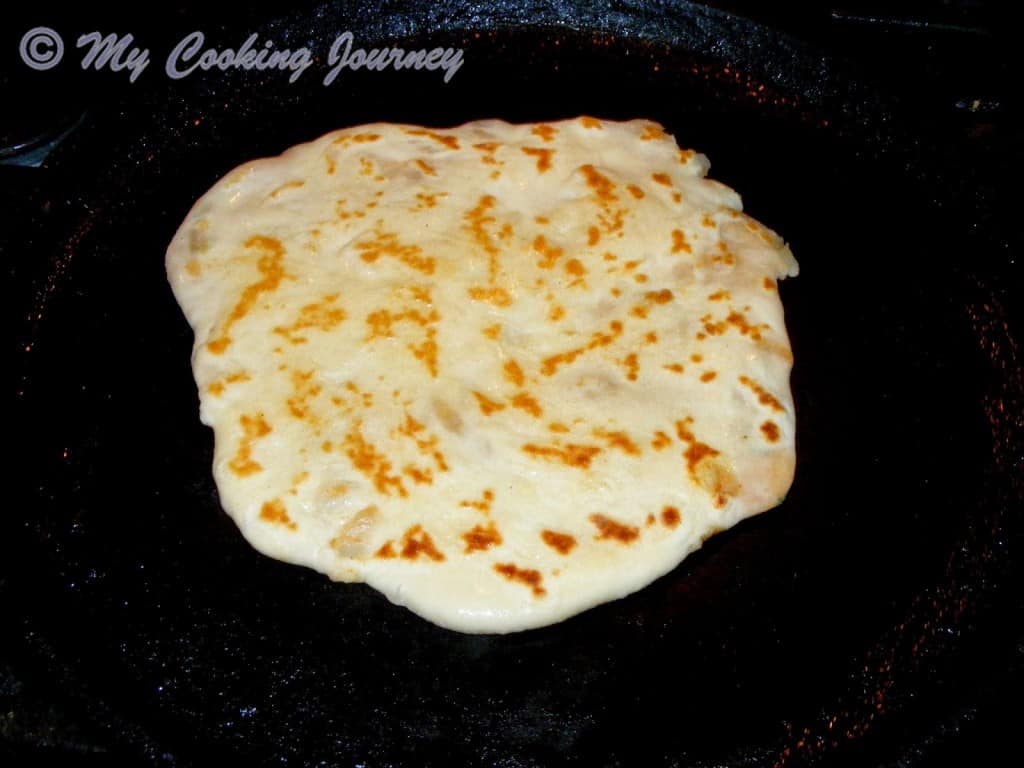 Amritsari Kulcha on a hot tawa