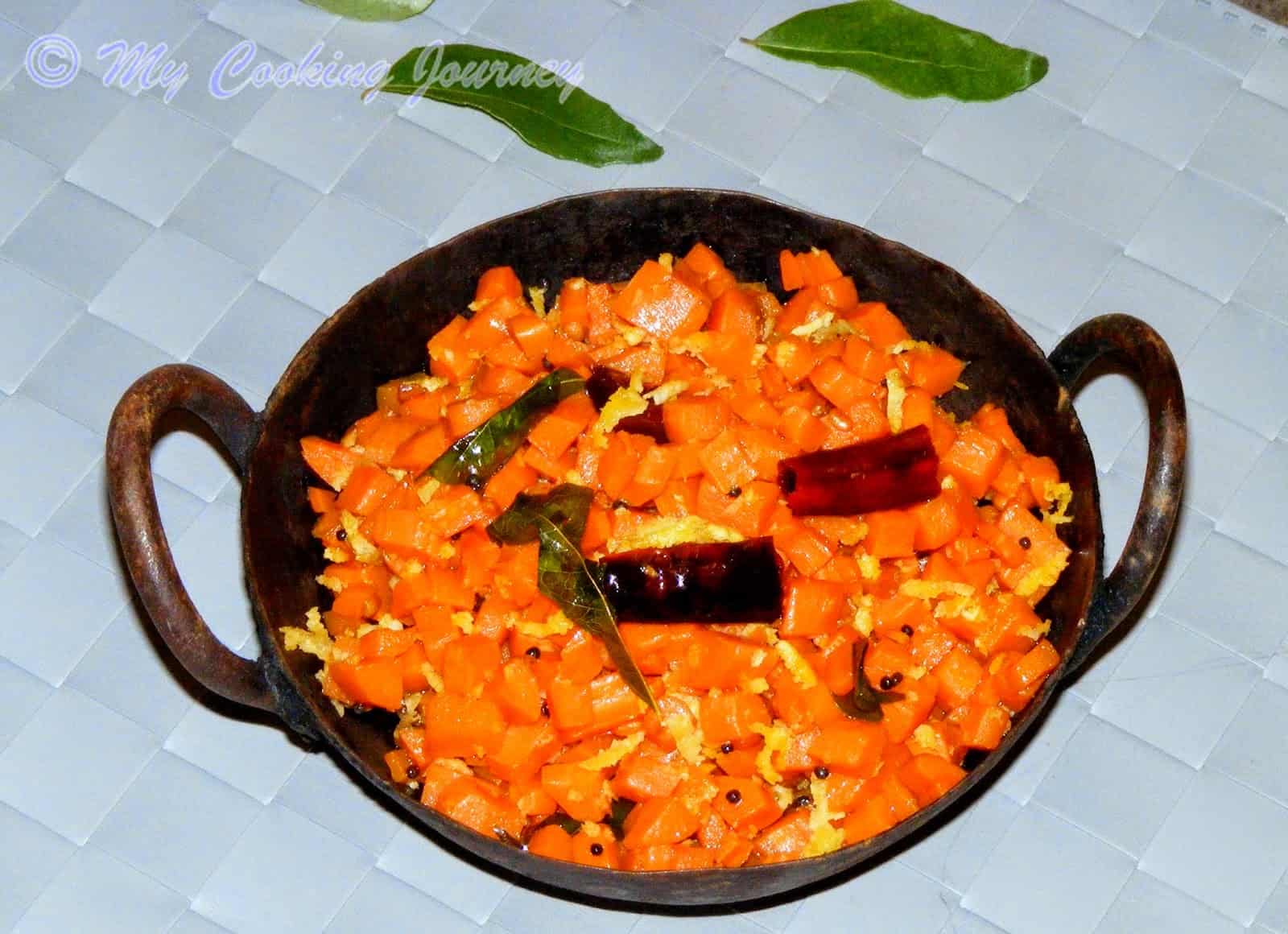 Carrot Curry with Coconut – Carrot Poriyal Carrot curry %%