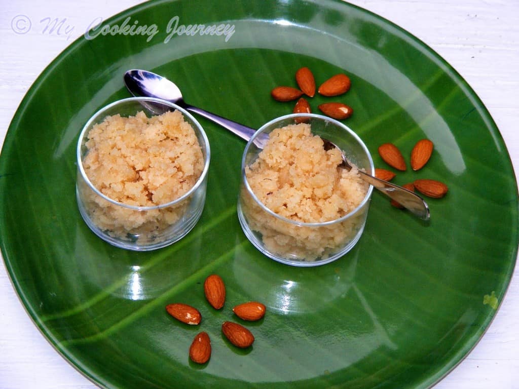 Badam Halwa in a bowl