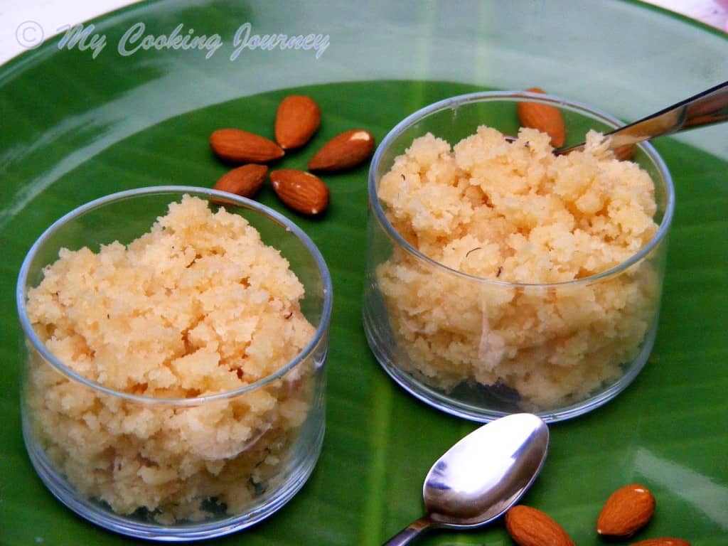 Badam Halwa in a cup