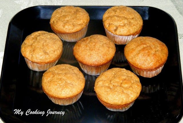 Whole Wheat Banana Pineapple Muffins is ready to serve