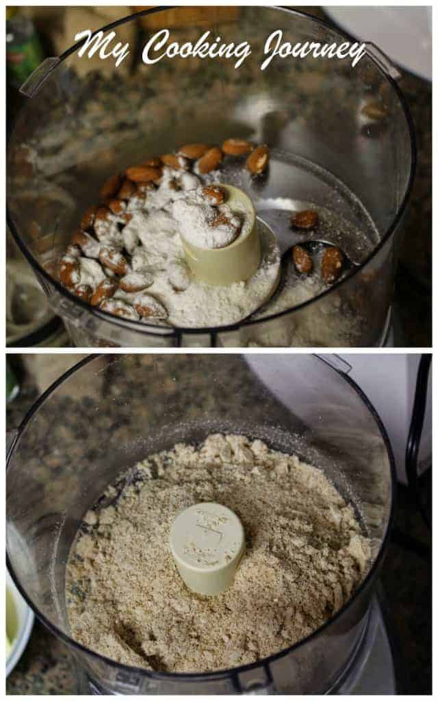 Flour and almond in food processor