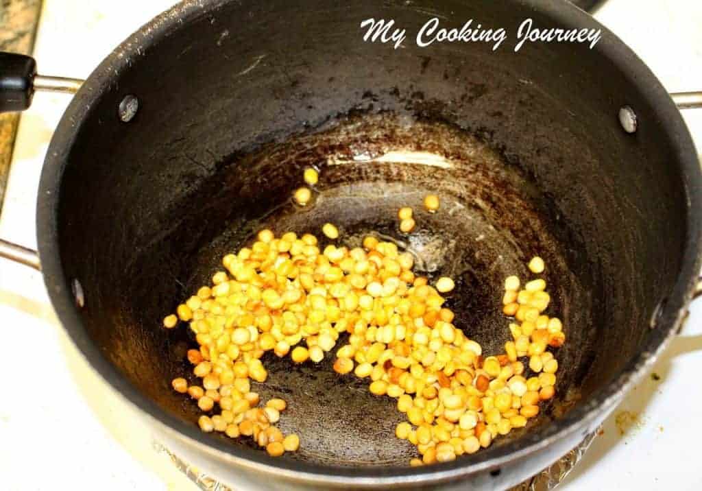 Frying Chana dal