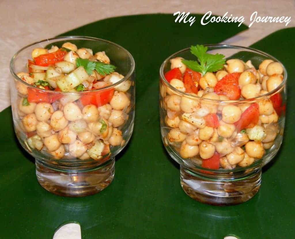 Garbanzo Beans salad served