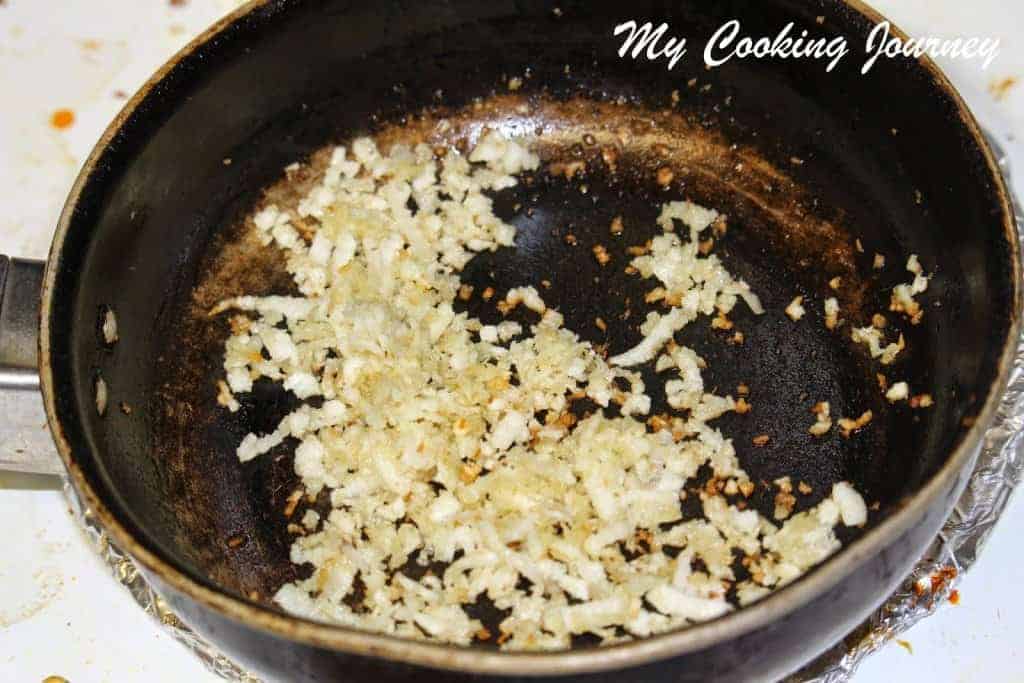Cook the ground paste in a pan