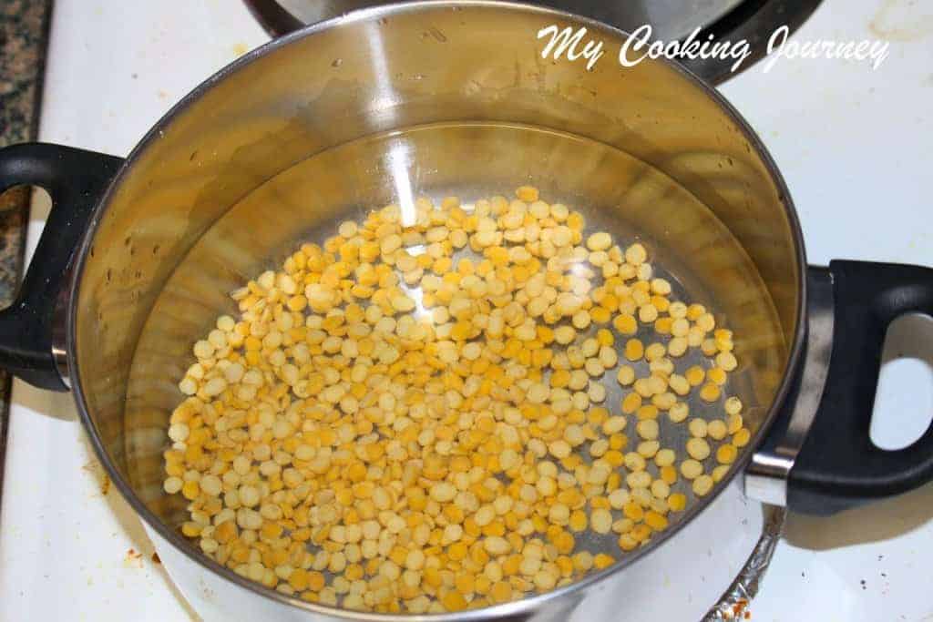 Boil the Channa dal in a bowl
