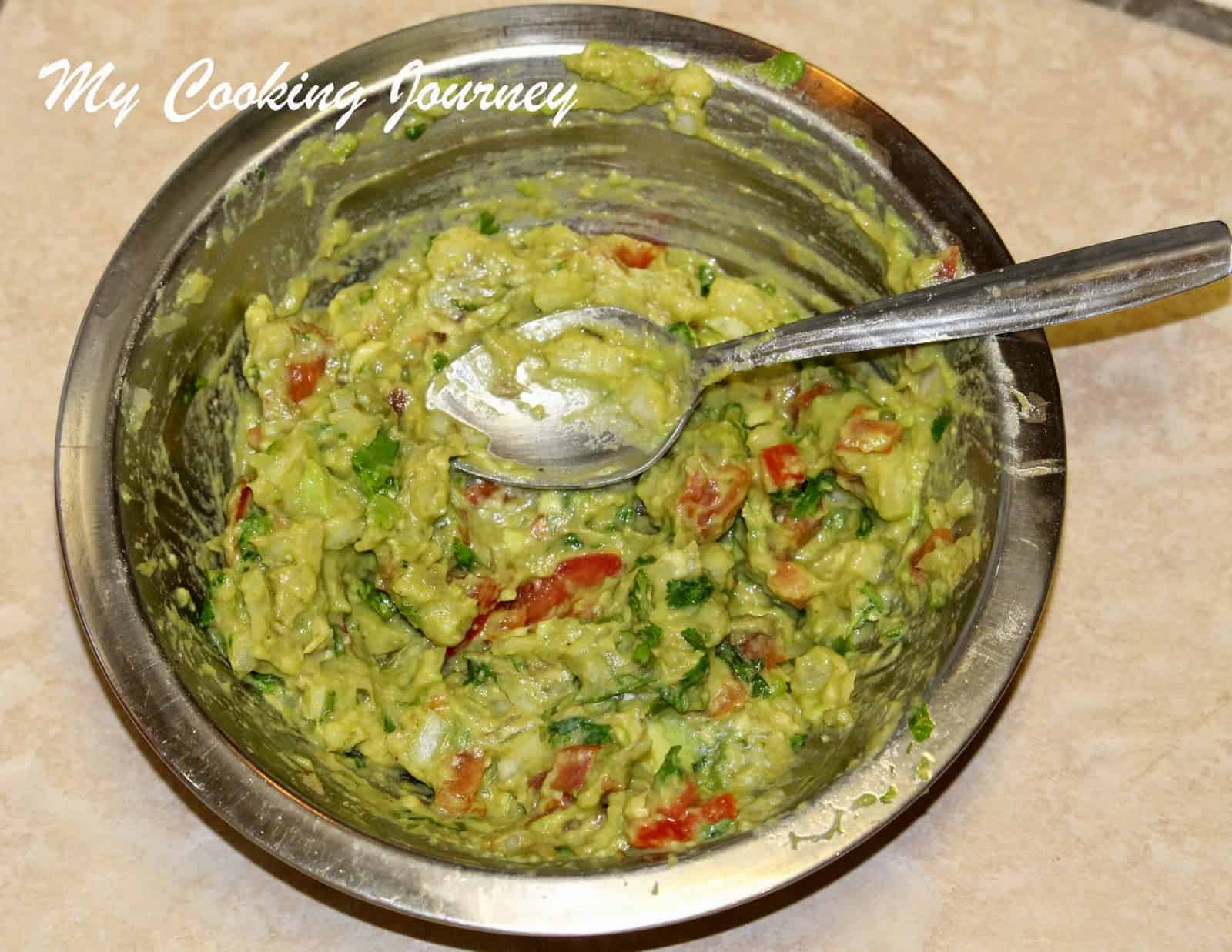 avocado and vegetable in a bowl
