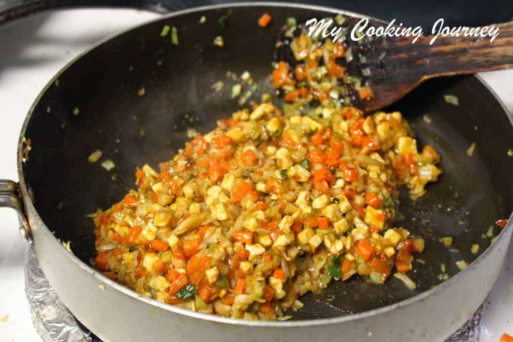 vegetable mixture for stuffing