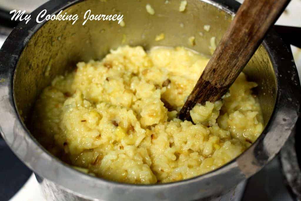 Cook the ingredients in a cooker