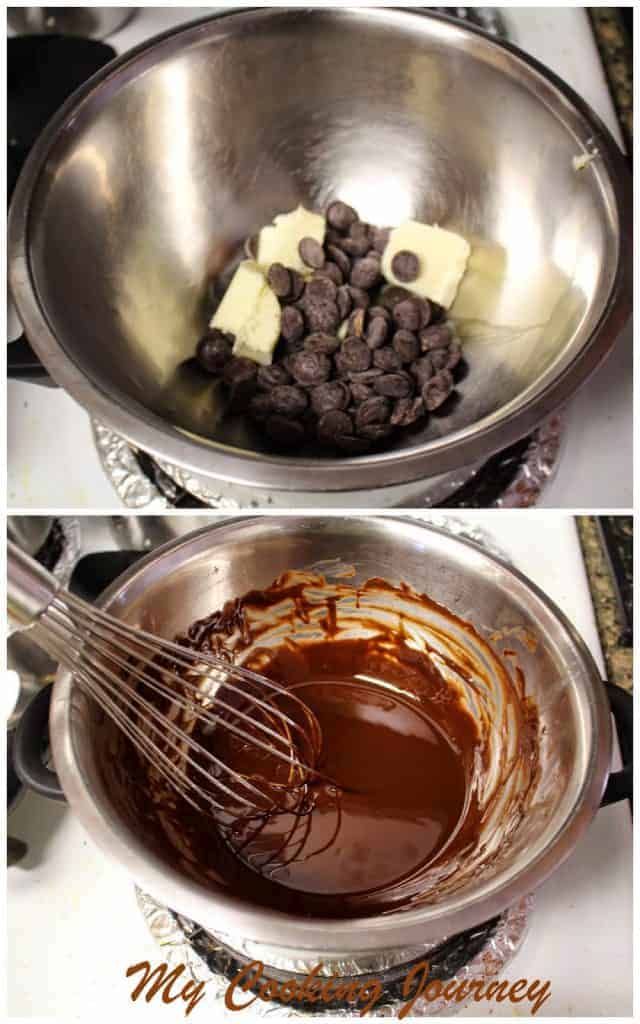 melting chocolate with butter