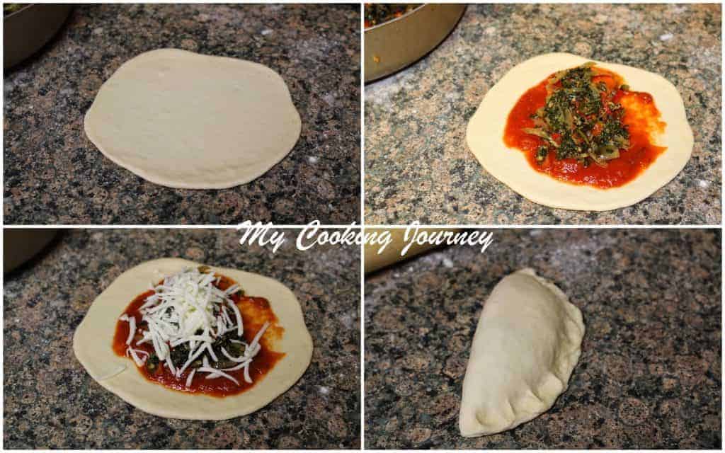 Shaping vegetable Calzones
