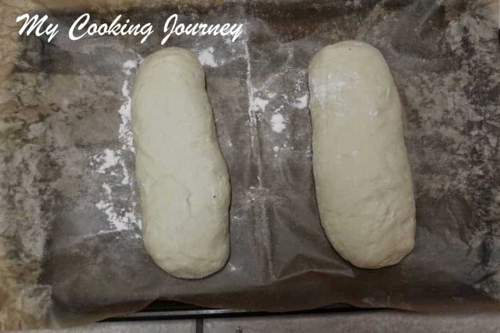 Rolling the dough in shape 