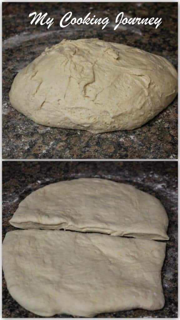 Rolling the dough and cut in to half