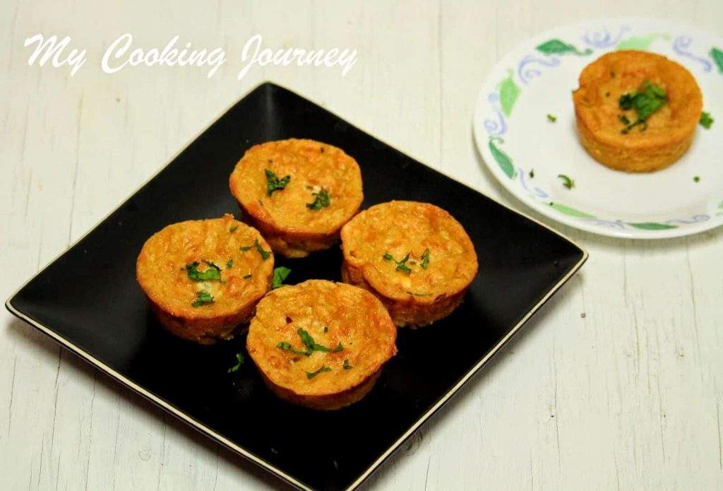 Vegetable and Cheese Savory Muffins in a plate