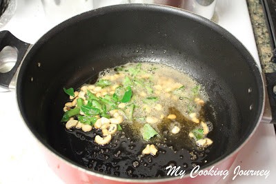 Spices frying in a pan 