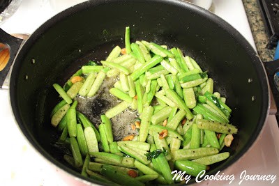 Ivy Gourd (Kovakkai) in a pan