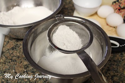 Straining flour with strainer