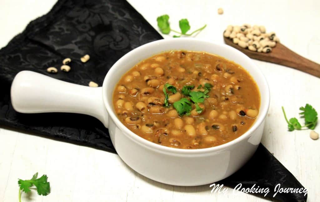 Black Eyed Peas Subzi with garnish