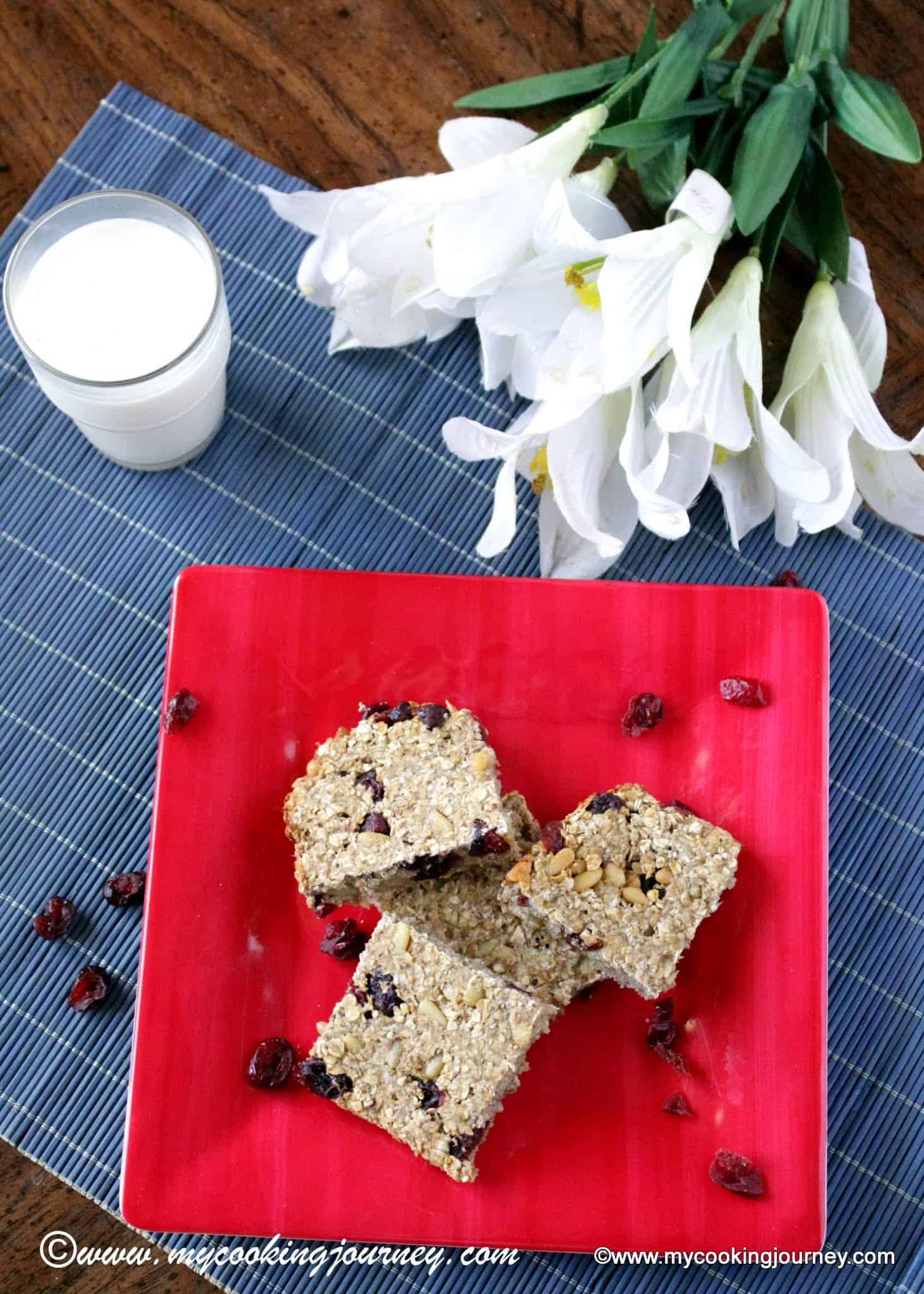 Banana Oat Bars – Flourless Breakfast Bars Banana Oat Bars