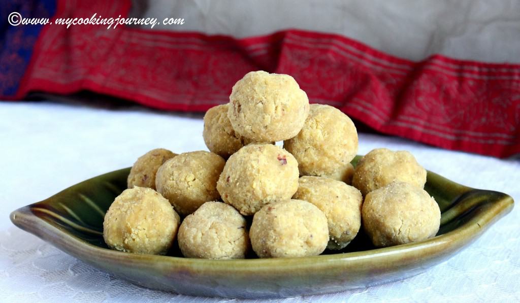 Besan Laddoo on a plate