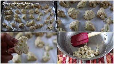 Process shots for Oven Roasted Cauliflower 
