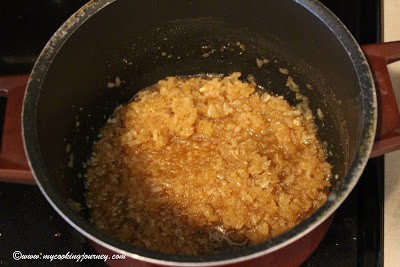Aval and jaggery cooking