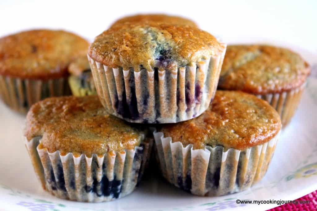 stacked Blueberry Muffins