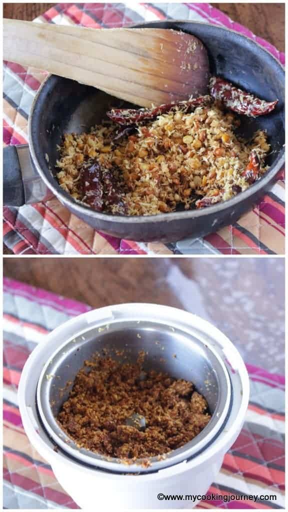 Cooking the Kathirikkai Podi Curry.