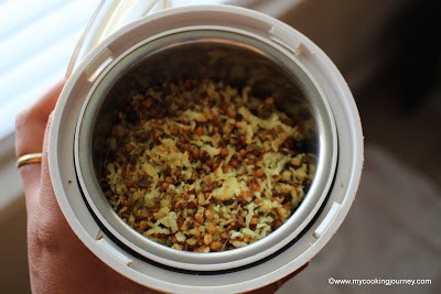 seasoning ingredients in a mixer jar