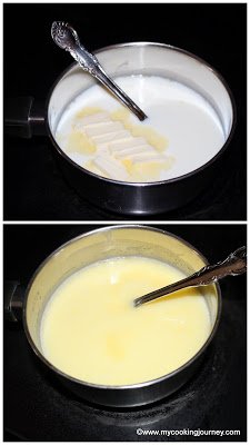Heating milk and butter