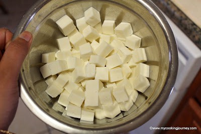 Cube paneer in a bowl