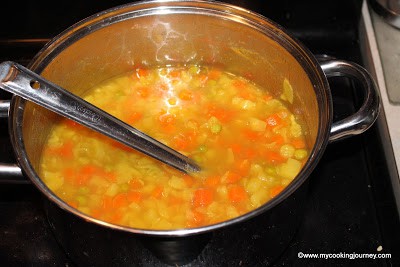 vegetables cooking for kootu