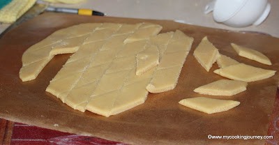 almond burfi cut into diamond shape