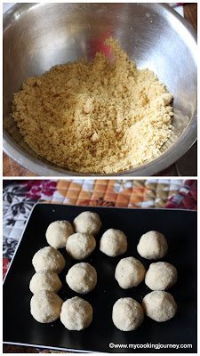 Ground sesame mixture made into balls