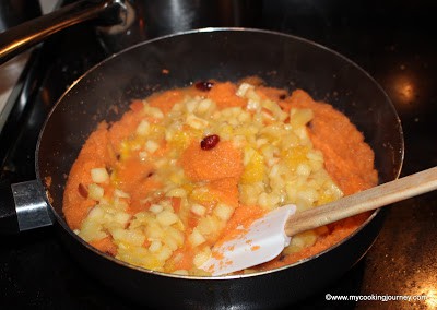 Adding fruits to rava