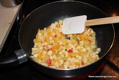 Stir frying fruits Ghee