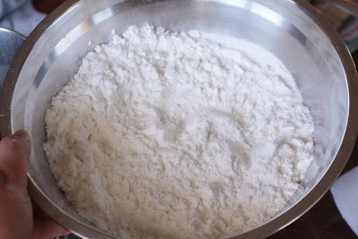 Rice Flour left to cool