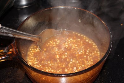 Cooked Sago in syrup