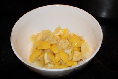 Chopped lemons.