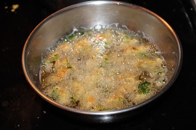 Fry the ingredients in a pan