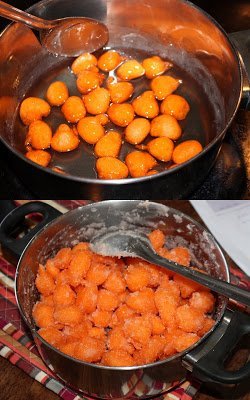 Coating the Mittai with sugar syrup