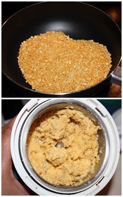 Roasted and ground lentil/dal for Ukkarai.