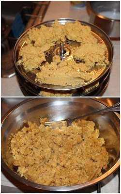 Steaming lentils for Ukkarai.